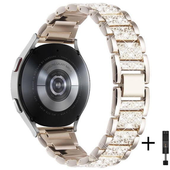 Yepband 20mm 22mm Bling Stainless Steel Bands for Galaxy Watch 5 4 40mm 44mm /Watch 5 Pro 45mm/Galaxy Watch 4 Classic 42mm 46mm/Samsung Galaxy Watch Active 2 3/Galaxy Watch 3 45mm 46mm Gear S3 S4 46mm