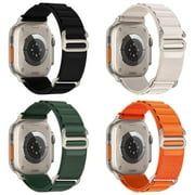 Yepband 4Pack Alpine Loop Nylon Band Compatible with Apple Watch Bands 49mm 45mm 44mm 41mm 40mm 42mm 38mm Women Men, Sport Loop Braided Strap Replacement for iWatch Series Ultra 8 7 SE 6 5 4 3 2 1