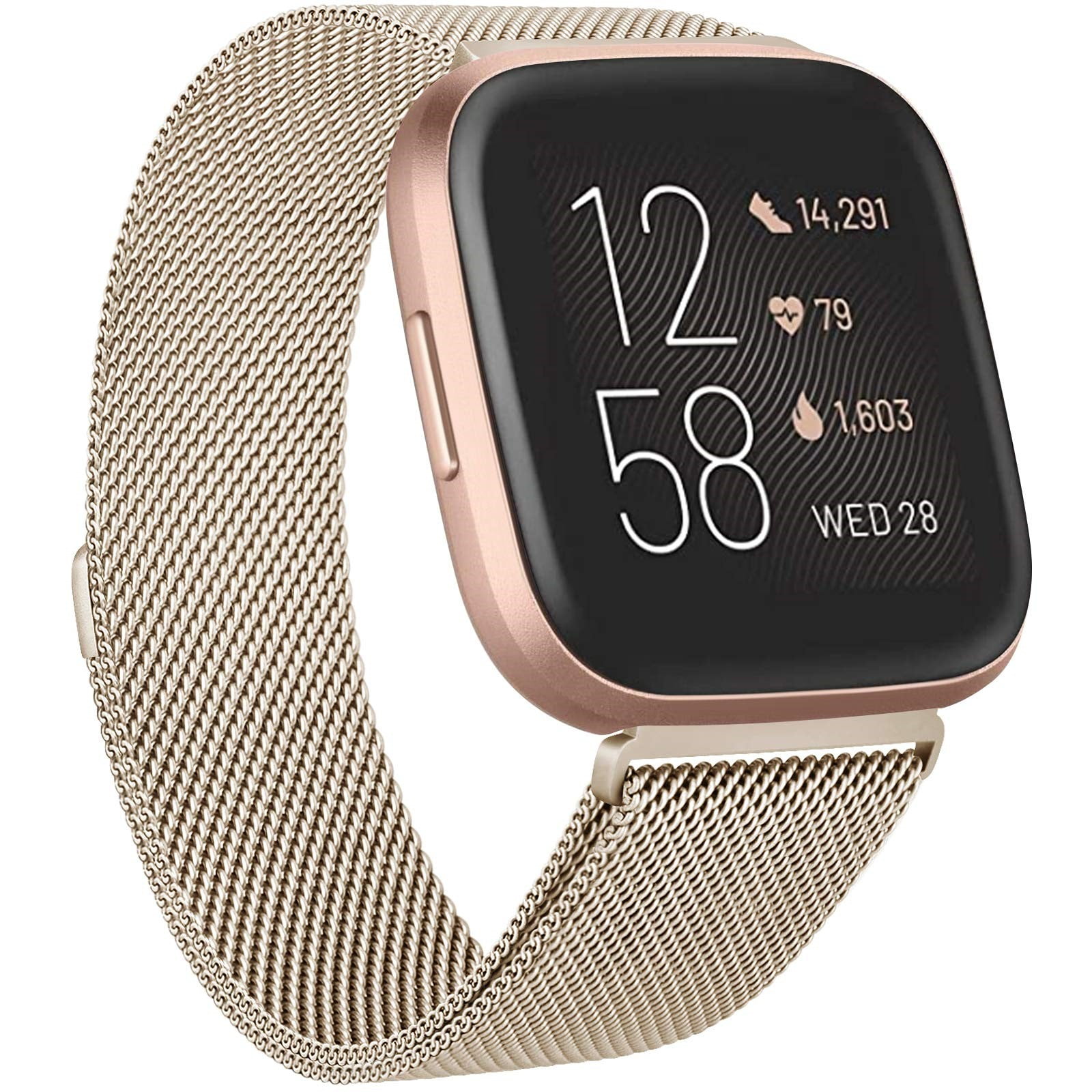 Fitbit versa band with rose gold clasp best sale