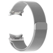 Yepband No Gap Stainless Steel Metal Bands for Samsung Galaxy Watch 6/5/4 Band 40mm 44mm/Classic 47mm 43mm 46mm 42mm, Magnetic Loop Strap for Samsung Galaxy watch 5 Pro 45mm, Milanese Loop Mesh band