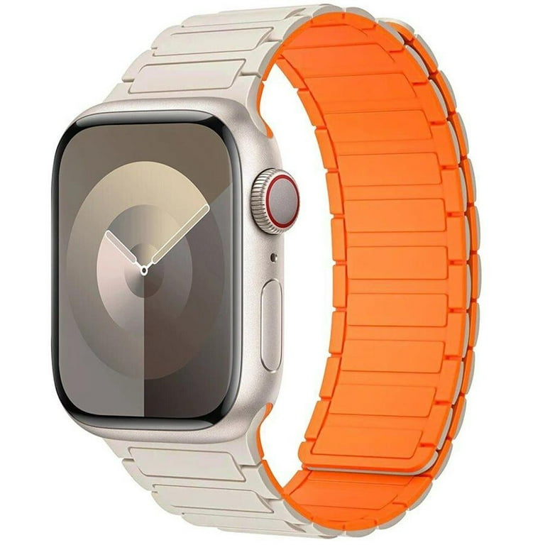 Yepband Silicone Magnetic Link Band Compatible with Apple Watch Bands 45mm 44mm 42mm 49mm 41mm 40mm 38mm Thin Silicone Link Loop Magnet Wristband