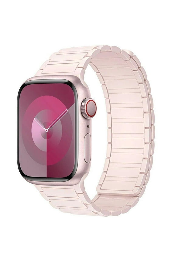 Silicone Magnetic Link Band Compatible with Apple Watch Bands 45mm 44mm 42mm 49mm 41mm 40mm 38mm, Thin Silicone Link Loop Magnet Wristband Replacement iWatch SE Ultra Series 9 8 7 6 5 4 3 2 1