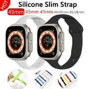 Yepband Slim Sport Band Silcone Strap Compatible with Apple Watch Ultra Bands 41mm 40mm 45mm 44mm Ultra 49mm 42mm 38mm Woman Men, Thin Soft Wrist Adjustable bracelet for iWatch Series 9 8 7 se 6 5 4 3