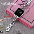 thumbnail image 1 of Yepband Women Cowboy Chain Band Metal Strap Stainless Steel Bands Compatible with Apple Watch Bands 41mm 40mm 38mm Ultra 49mm 45mm 44mm 42mm, Rhinestone watchband for iWatch Series 9 8 7 SE 6 5 4 3 2, 1 of 11