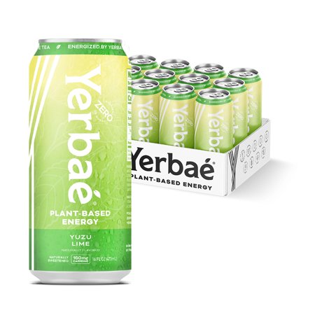 Yerbaé Energy Beverage Yuzu Lime, 16oz Cans, Pack of 12