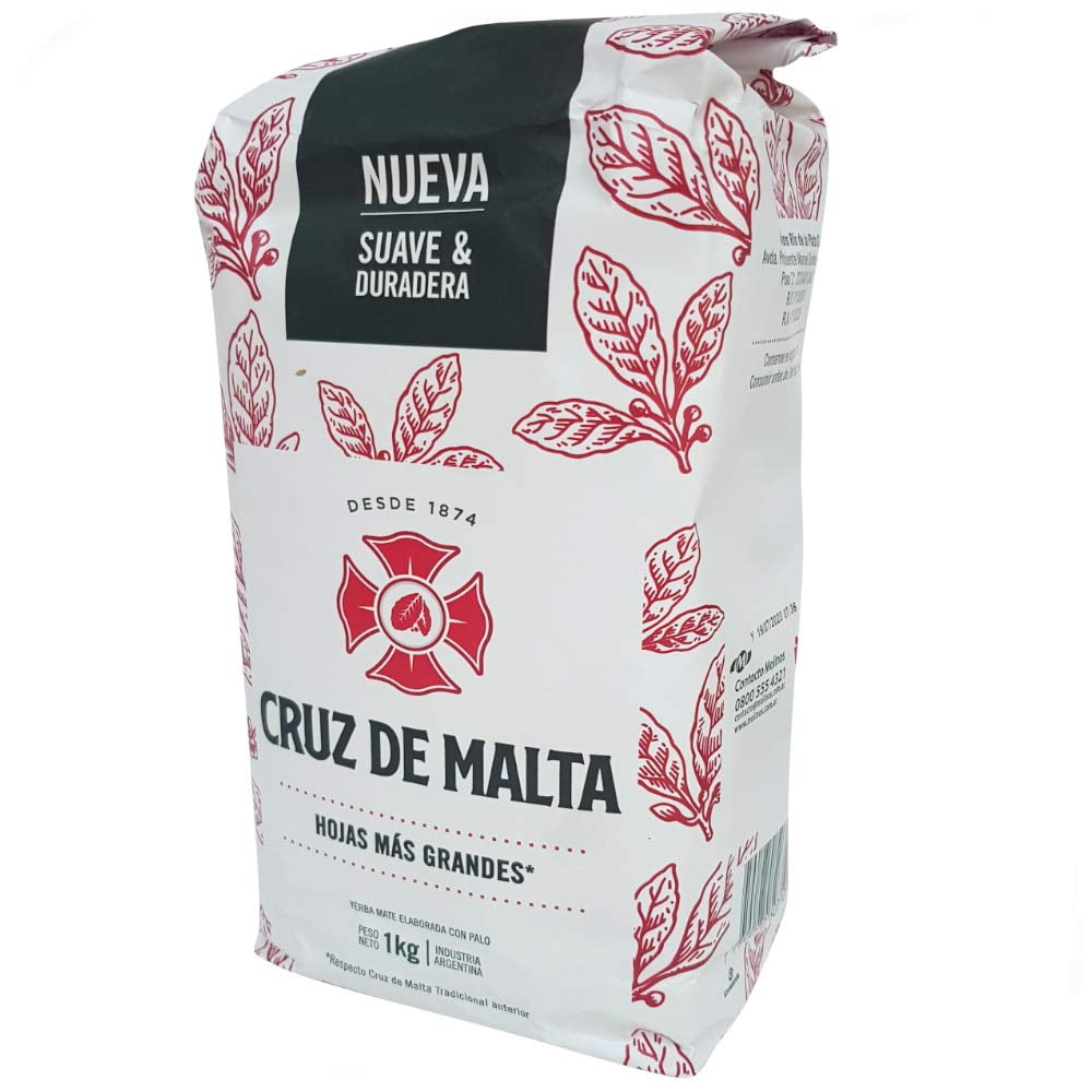 Yerba Mate Cruz de Malta traditional, 2.2 lbs Each Bag, 3-Pack