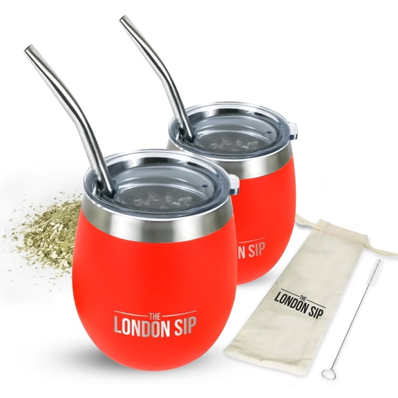 Yerba Mate Cup Set 8oz, Orange
