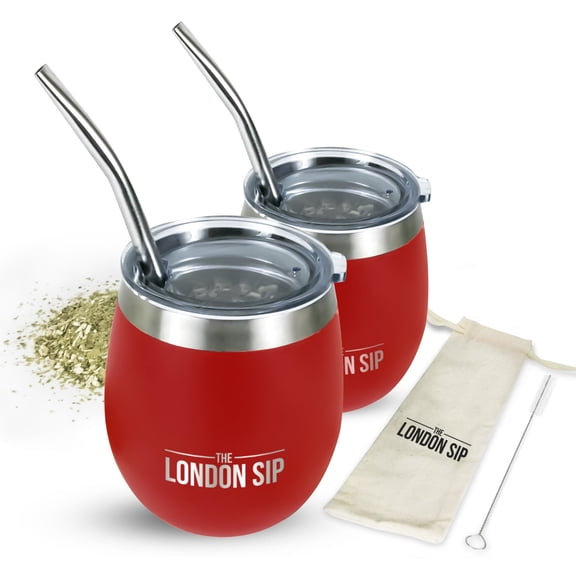 Yerba Mate Cup Set 8oz, Red