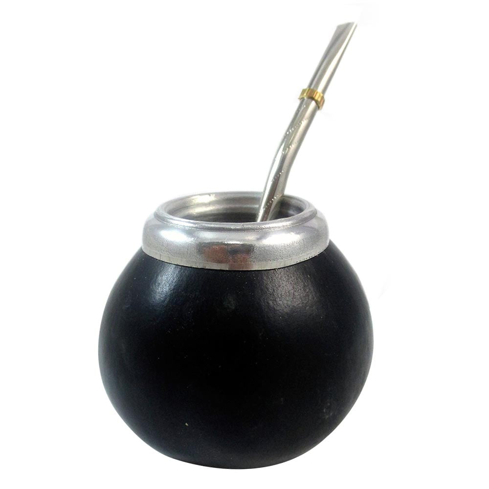1 Argentina Mate Gourd Hand Made Calabaza Tea Cup Bombilla Straw Drink Set  5720