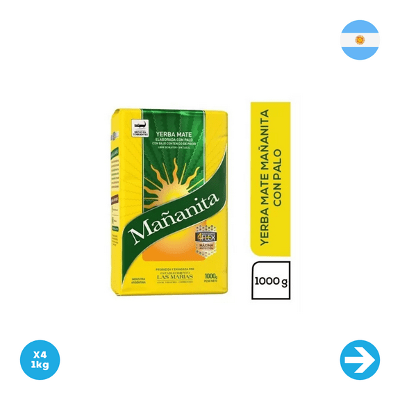 Yerba Mate Maanita Con Palo 1Kg X4 units
