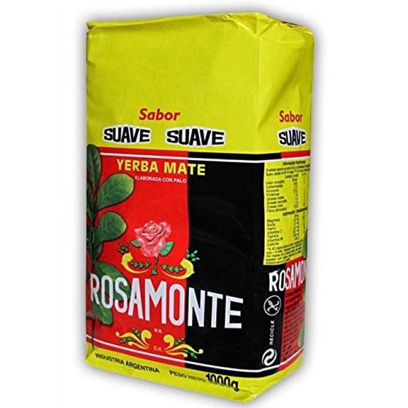 Rosamonte Suave Yerba Mate, Light Con Palo, 1kg, Pack of 2