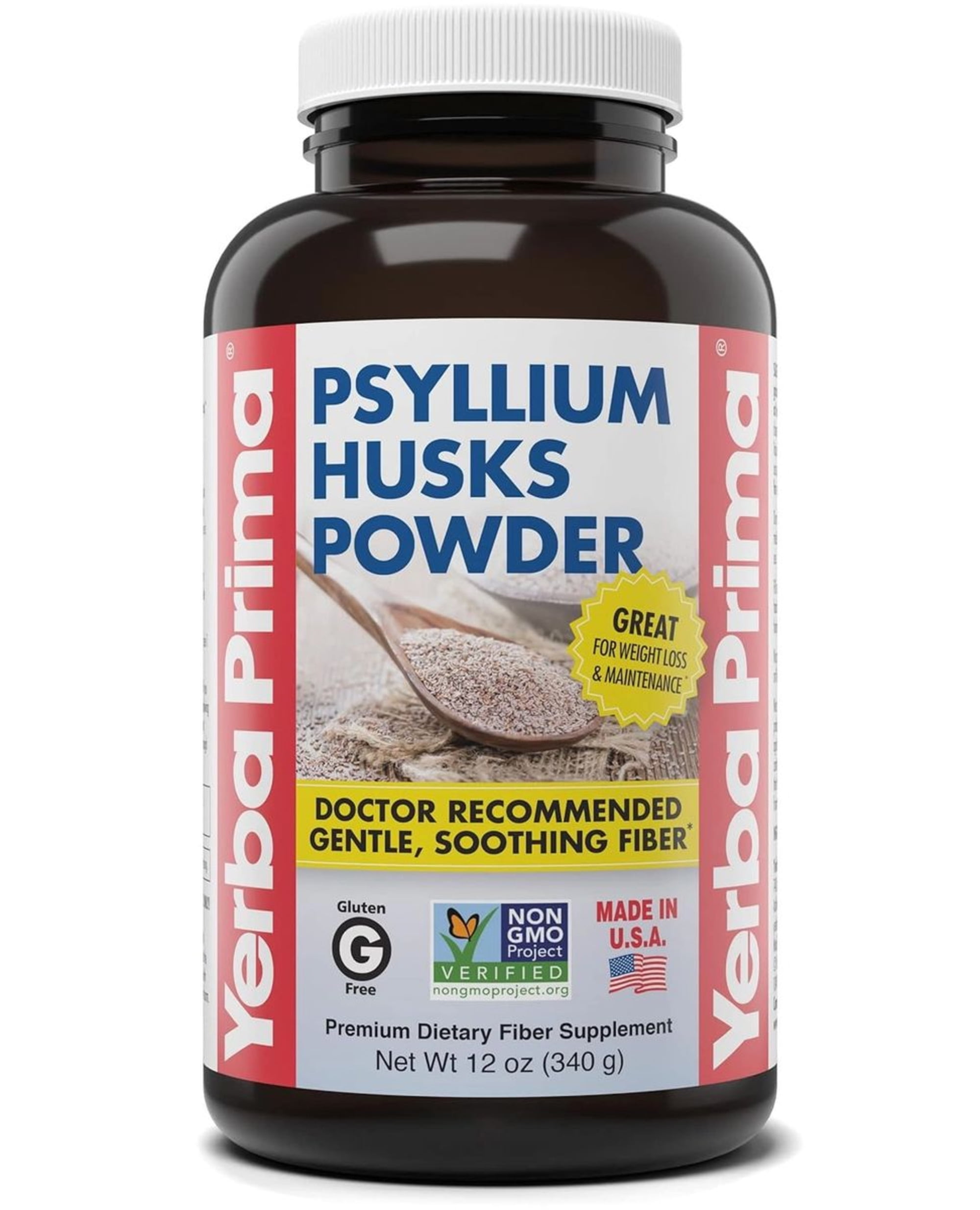 Yerba Prima Psyllium Husks Fiber Powder 12 oz - Walmart.com