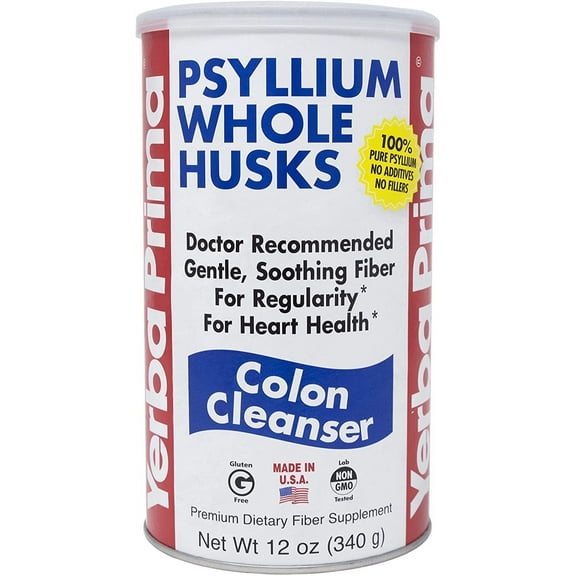 Yerba Prima Psyllium Whole Husks Colon Cleanser 12 oz