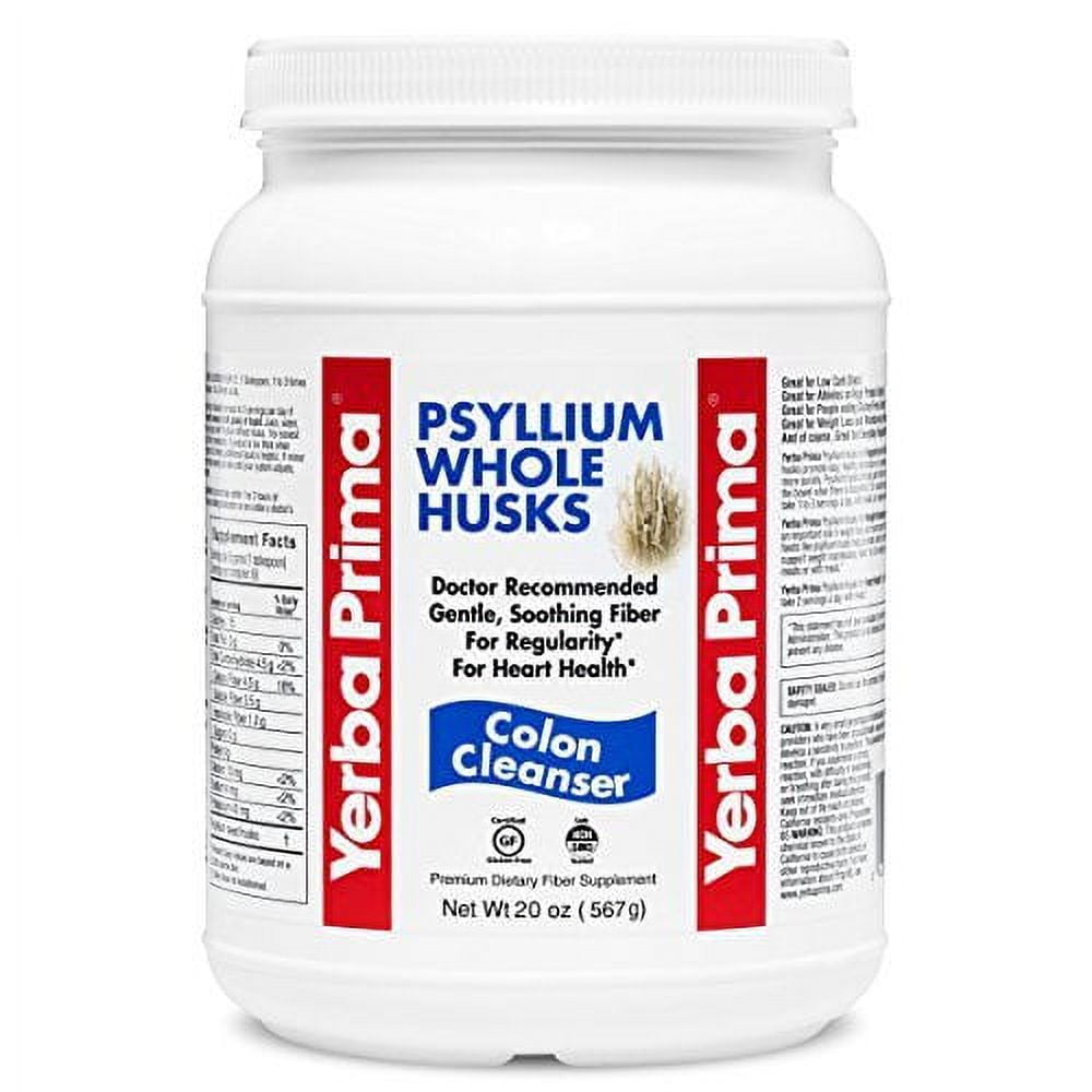 Yerba Prima Psyllium Whole Husks Colon Cleanser Weight Loss Bulk 20