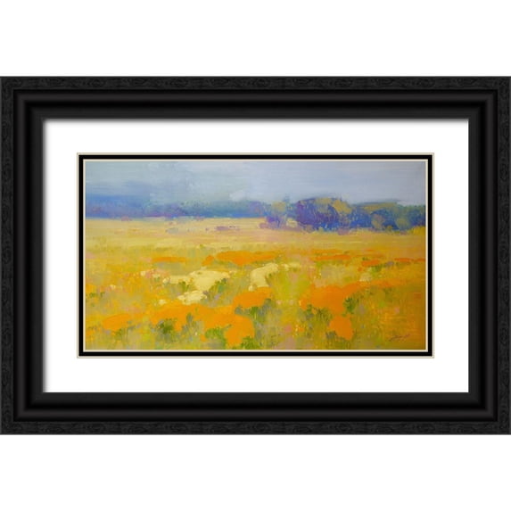 Yeremyan, Vahe 14x10 Black Ornate Wood Framed with Double Matting Museum Art Print Titled - Meadow 1