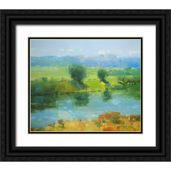 Yeremyan, Vahe 23x20 Black Ornate Wood Framed with Double Matting Museum Art Print Titled - Summer Lake