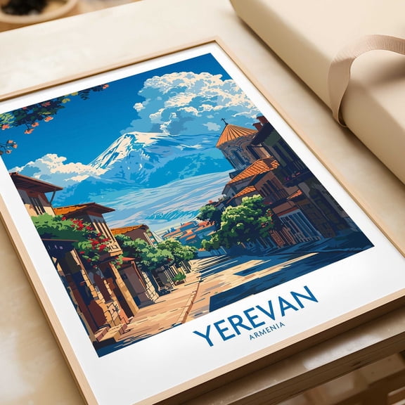 Yerevan Armenia City Travel Decorative Interior Home Wall Art Poster