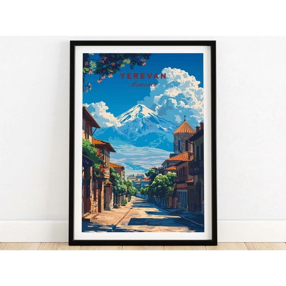 Yerevan Armenia Historic City Travel Architecture Wall Art Poster Decor