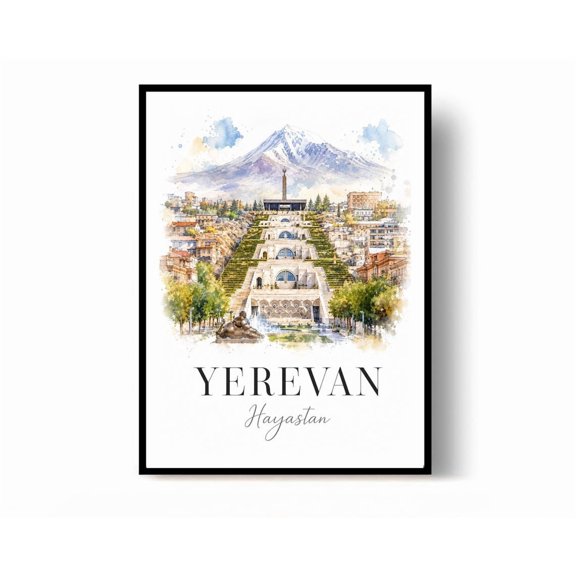 Yerevan Armenia Travel Poster Print Wall Decor
