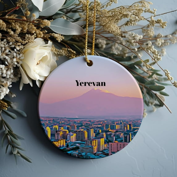 Yerevan Ornaments, Yerevan Christmas, Yerevan Decor, Christmas Round, Ceramic Christmas Ornament, Christmas Hanging Decorations, for Girlfriend r8Lsyc (Yerevan)