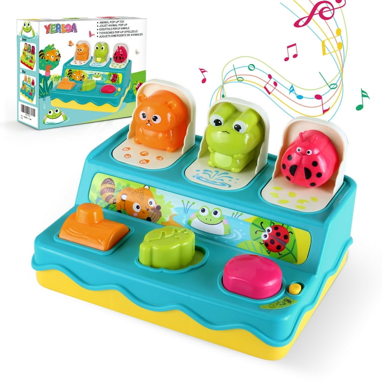 Yerloa Pop up Toy, Baby Toys for 1 Year Old, Interactive Pop up Animals Toy  with Music, Animal Sound, Activity Toys for Ages 9 - 12 - 18 Months & 1 Year