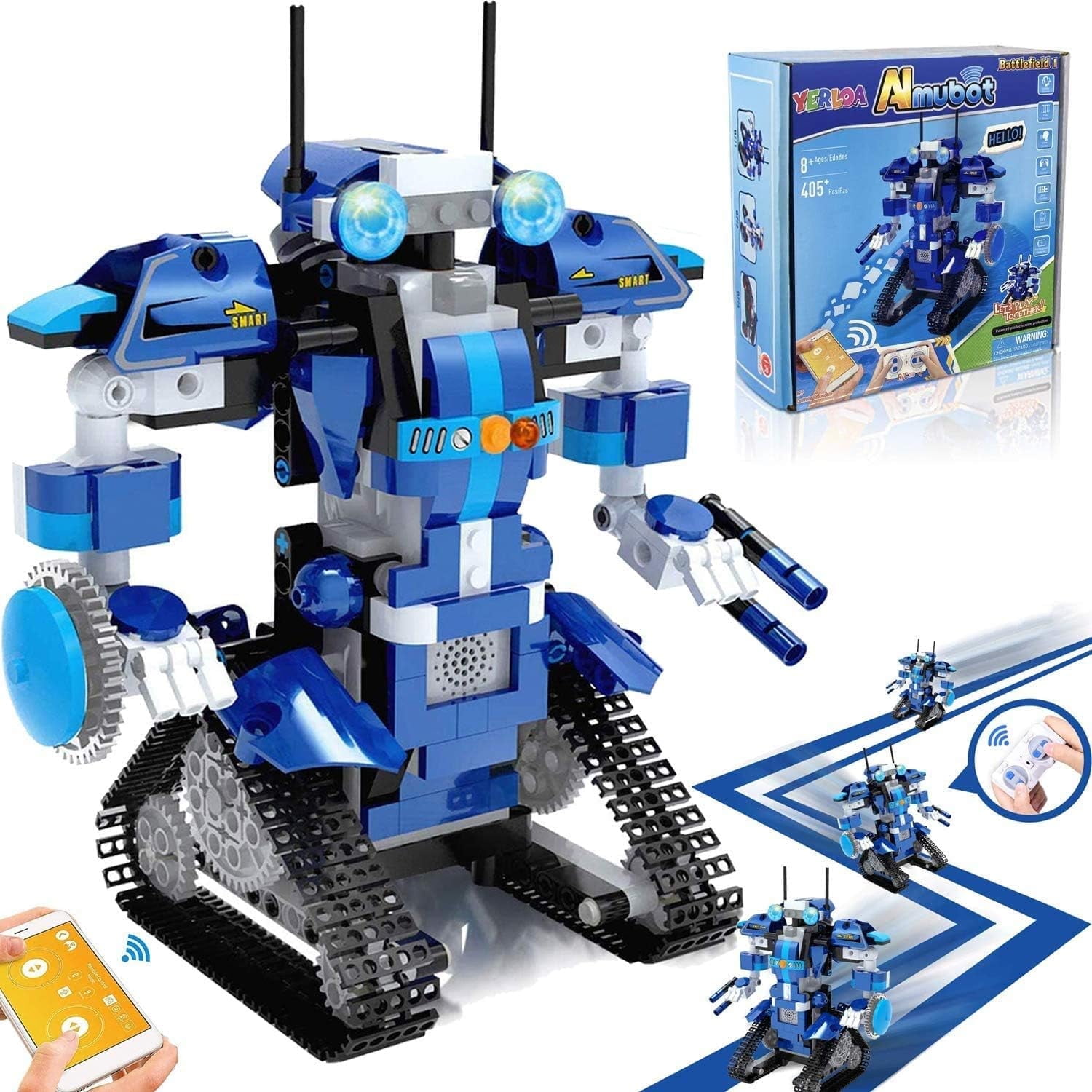 Yerloa STEM Robot Building Set for Kids, 405 pcs, Remote & APP Controlled, Ideal Gift for Boys & Girls Age 6-12+ - Walmart.com