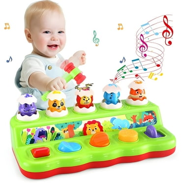 Yerloa Interactive Pop Up Toy for Babies 6-12 Months, Montessori Toys for 1 Year Old, Cause and Effect Toys with Music & Light, Early Learning Musical Baby Toys 9-12-18 Months STEM Toys Birthday Gift