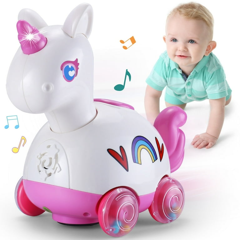 Yerloa Unicorn Musical Crawling Toy for Kids 6 12 Months LED Light Interactive Development 1 Year Old Gifts Walmart