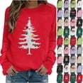 thumbnail image 1 of Yertdoel Christmas Sweatshirts for Women Fashion Print Round Neck Loose Pullover Top Fall Winter Holiday Comfy Casual Shirts, 1 of 7