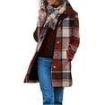 thumbnail image 1 of Yertdoel Flannel Shirt Women Lapel Button Down Lined Wool Plaid Coats Warm Casual Cozy Fashion Outerwear with Pockets, 1 of 9