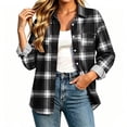 thumbnail image 1 of Yertdoel Flannel Shirt Women Long Sleeve Plaid Lapel Open Front Button Down Shirts Stylish Casual Soft Cozy Cardigan Jackets, 1 of 6
