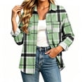 thumbnail image 1 of Yertdoel Flannel Shirt Women Long Sleeve Plaid Lapel Open Front Button Down Shirts Stylish Casual Soft Cozy Cardigan Jackets, 1 of 6