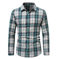 thumbnail image 1 of Yertdoel Flannel Shirt for Men Plaid Lapel Long Sleeve Button Up Shirt Daily Trendy Casual Soft Comfy Warm Shirt Jacket, 1 of 8
