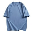 thumbnail image 1 of Yertdoel Men T-shirts Solid Color Short Sleeve Crew Neck Shirts Comfortable Loose Breathable Outdoor Workout Running Tops, 1 of 5