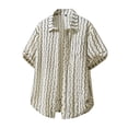 thumbnail image 1 of Yertdoel Men's Button Down Shirts Striped print Short Sleeve Lapel Neck Shirt Soft Comfortable Breathable Hawaiian Beach Vacation Summer Outdoor Casual Tops, 1 of 4