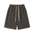 thumbnail image 1 of Yertdoel Men's Shorts Solid Color Elastic Waist Drawstring Shorts with Pockets Lightweight Fast Drying Outdoor Workout Running Summer Casual Shorts, 1 of 8
