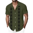 thumbnail image 1 of Yertdoel Mens Button Down Shirt Short Sleeve Lapel Neck Printing Shirt Soft Breathable Hawaiian Beach Vacation Summer Outdoor Casual Tops, 1 of 3