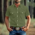 thumbnail image 1 of Yertdoel Mens Button Down Shirt Solid Color Short Sleeve Mock Neck Shirts Soft Breathable Hawaiian Beach Vacation Summer Outdoor Casual Tank Tops, 1 of 7