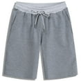 thumbnail image 1 of Yertdoel Mens Shorts Solid Color Elastic Waist Drawstring Knee Length Shorts with Pockets Soft Breathable Fast Drying Outdoor Workout Running Summer Casual Beach Shorts, 1 of 3