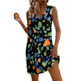 thumbnail image 1 of Yertdoel Summer Dresses for Women 2026 Sleeveless Floral Print V Neck Loose Midi Dress Beach Casual Comfy Sundress with Pockets, 1 of 7