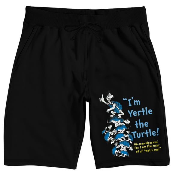 Yertle The Turtle I'm Yertle Adult Black Sleep Pajama Shorts-3XL
