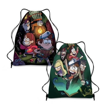 Yerwa 12Packs Candy Drawstring Bag for Gra-vity Falls, Double side Different style Drawstring Goodie Favor Bags for Kids Birthday Party Decorations5.1*7.1IN/18*13CM