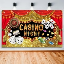Yerwa Casino Night Poker Dice Photography Backdrop Vinyl Las Vegas Gold Glitter Bokeh Photo Background Casino Themed Birthday Party Decorations Banner Photo Booths Studio Props 84x60 Inch