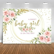 Yerwa Floral Sweet Girl Baby Shower Backdrop It's a Girl Baby Shower Background Watercolor Pink Party Cake Table Decoration Photo Booth Props (7x5ft)