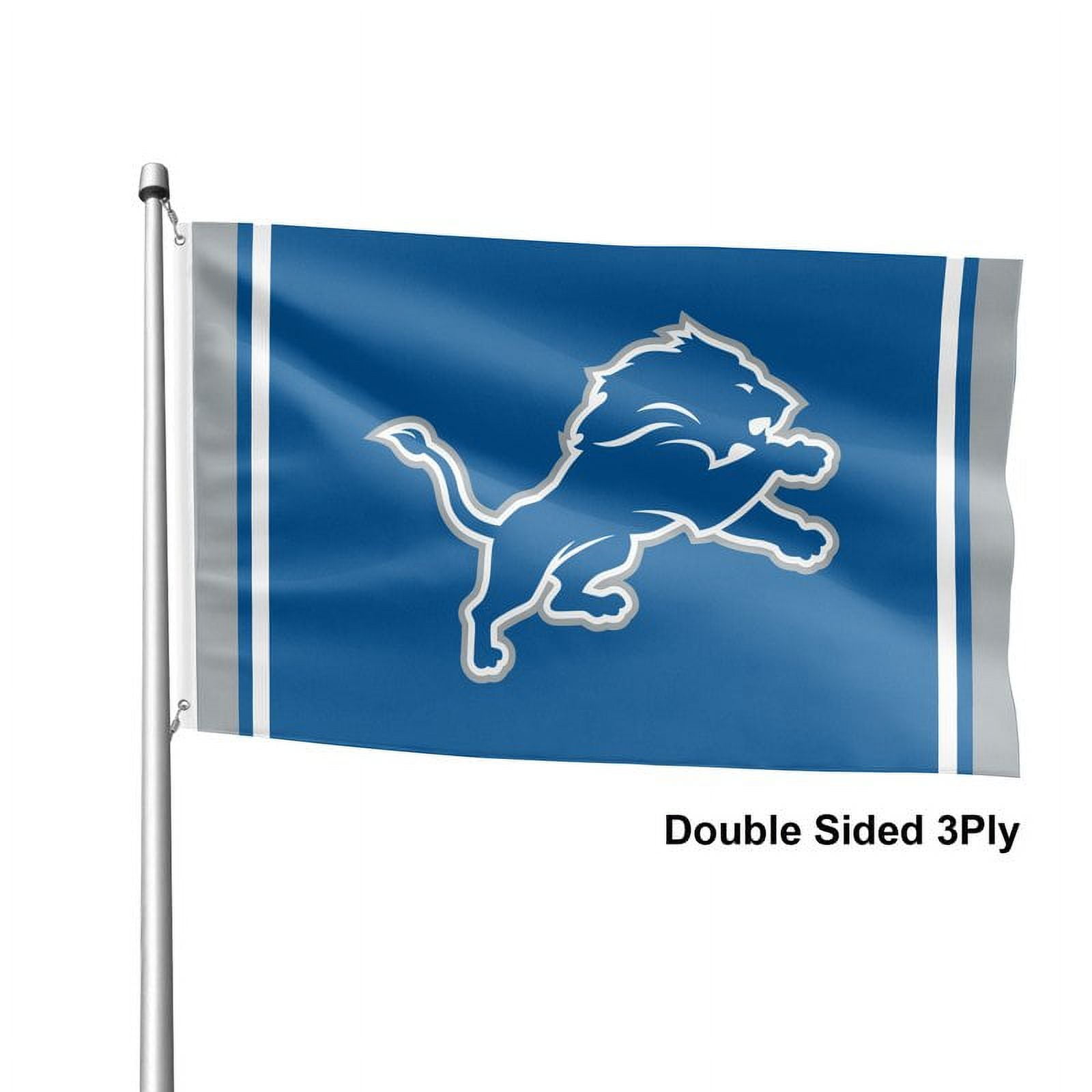 Yerwa State of DetroitLions 4x6 Feet Flag 3ply Doubleside Sewn Heavy