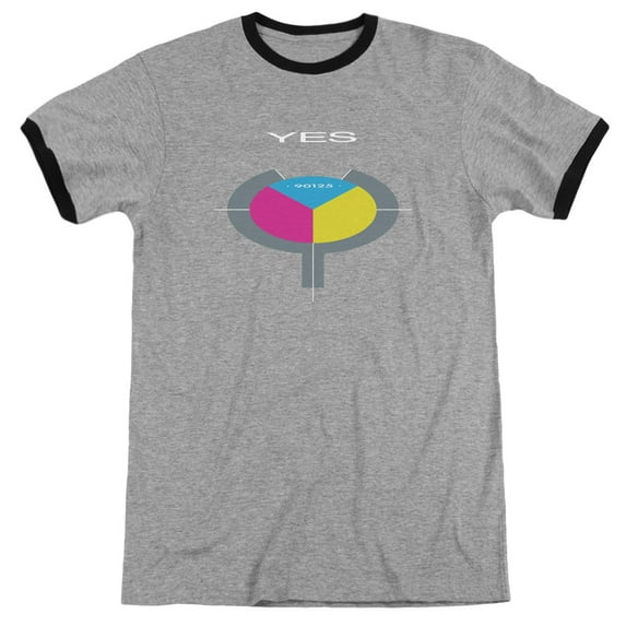 Yes 90125 Adult Ringer T-Shirt Heather Black