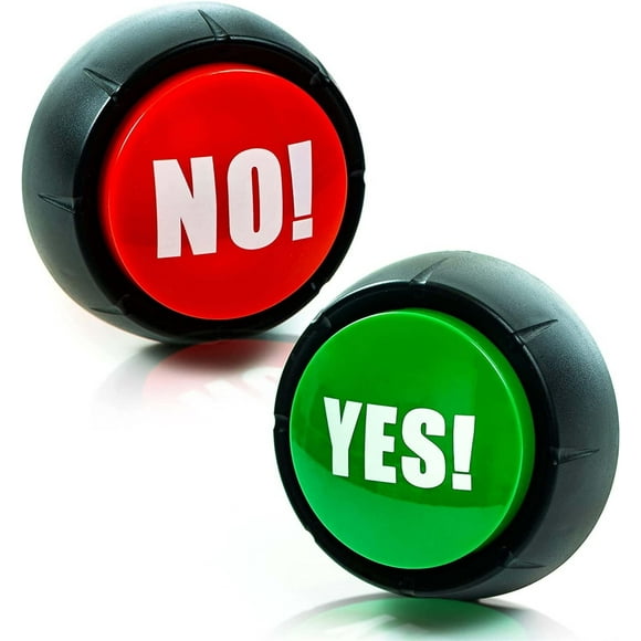 Yes Button and No Button with Sound, Answer Buzzers Set of 2 Buzzers for Game Show, Desk Party, Yes No Button, Gag Gifts, Games Tools Holiday Supplies
