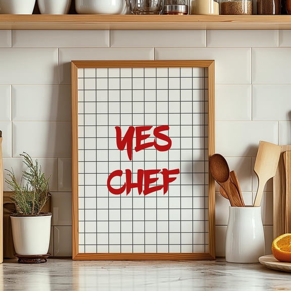 Yes Chef Kitchen Quote Unframed Paper Print