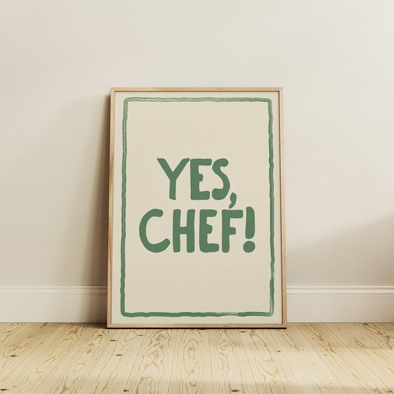 Yes Chef Print Kitchen Print Print Typography Print Kitchen Wall Art Trendy Kitchen Art Interior Design Print Wall Art Modern Wall Decor