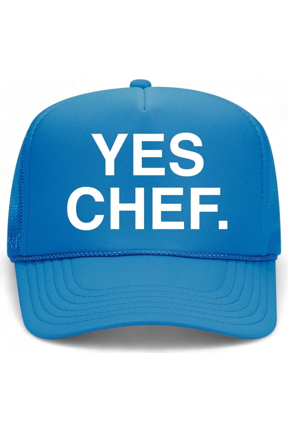 Yes Chef Trucker Hat | Food Influencer Bear Meme Funny Drinks Cowboy Vintage | Premium Mesh Foam Snapback Hat For Men & Women Unisex